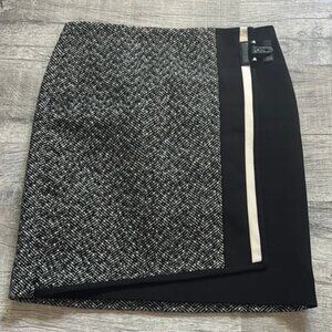 White House Black Market Tweed Mix Faux Wrap Skirt
